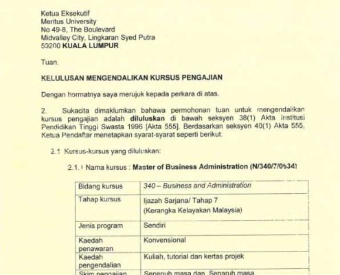 Our Credentials Meritus University